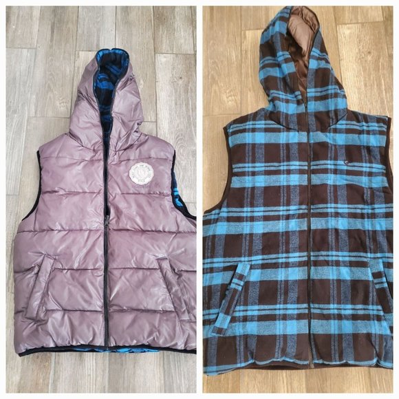 UNIONBAY Other - Union Bay Mens Reversible Plaid Puffer Y2K Vest In Size Medium